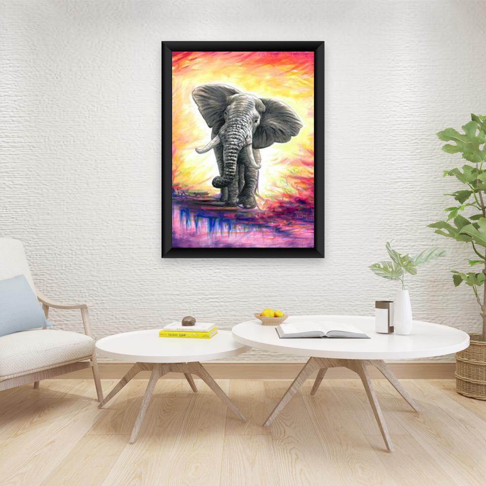 Diy Elephant 5D Diamond Painting Full Round Drill Mosaic Animals Diamond Embroidery Cross Stitch Kits Home Decor Wall Art Gift