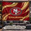 Wall Hanging Tapestry Custom NameSan Francisco 49ers Pattern Personalized Printed Fabric Wall Decor