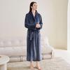 Thick Flannel Unisex Bathrobe - Plus Size, Couple's Long Nightgown Pajamas