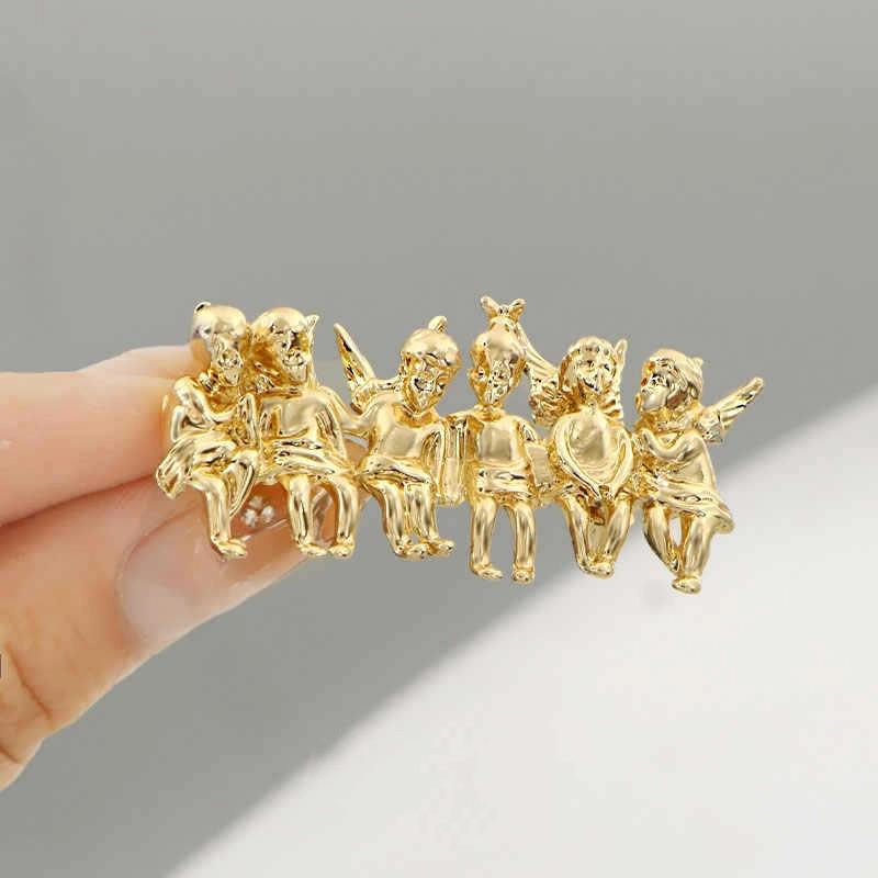 Vintage Baroque Angel Exquisite Design Brooch Pin For Women Girls Classic Unisex Badges Jewelry Accessories Gift