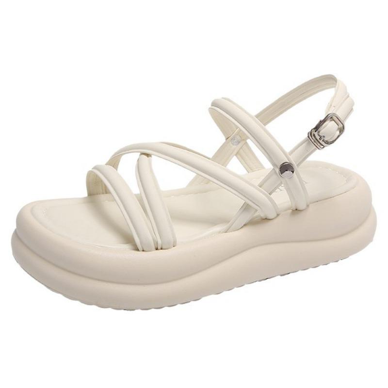 With Skirt Sandals Women's Summer New Versatile Fashion Retro Comfortable Casual Platform Beach Shoes