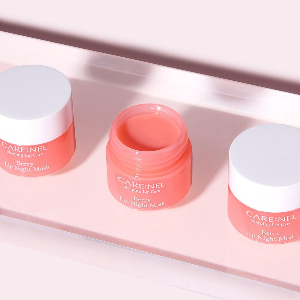 Care:nel Berry Lip Night Mask Lip Balm, 1 Pack, 3 Pieces