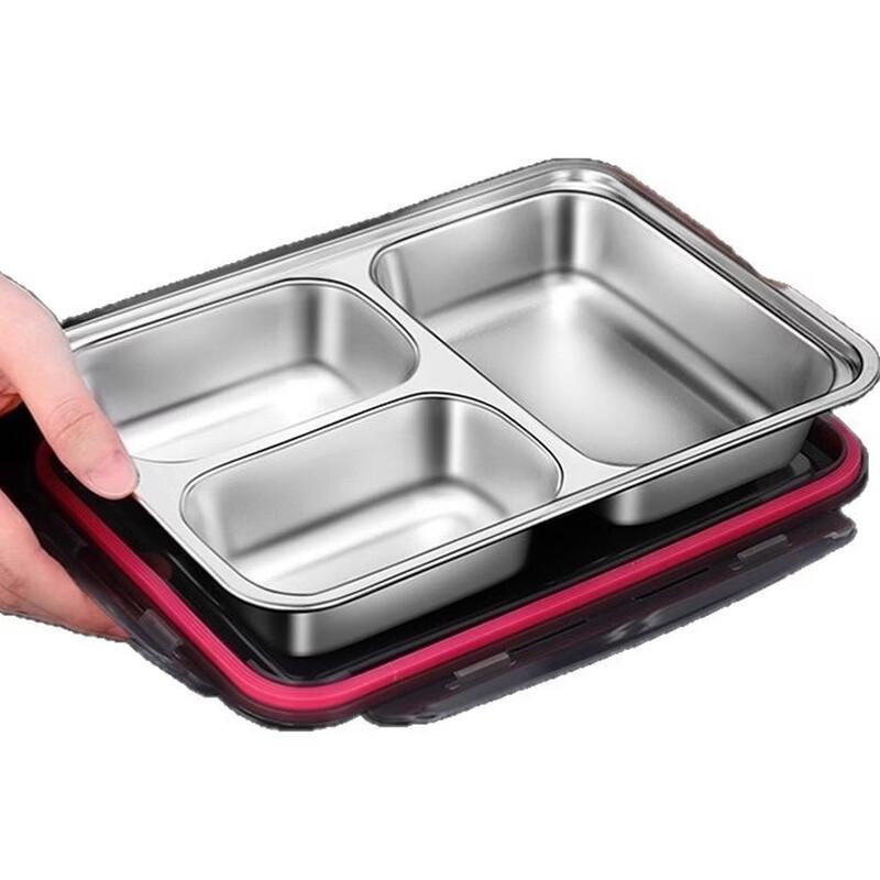 304 Stainless Steel 4-Compartment Leak-Proof Lunch Box