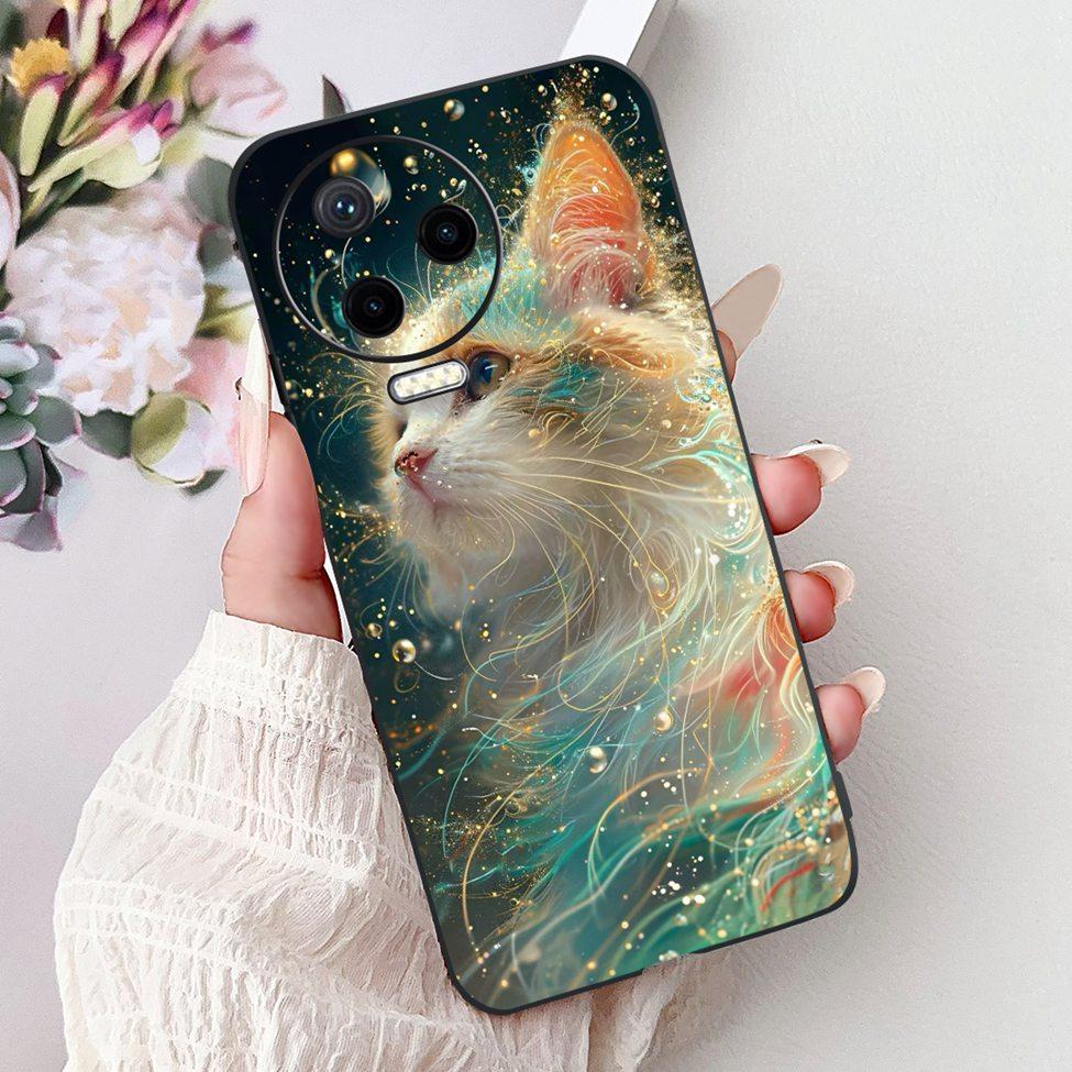 For Infinix Note 12 Pro 4G Case X676B Silicone Cute Cat Fashion Flowers Painted Cover For Inifnix Note 12 Pro Phone Case Bumper