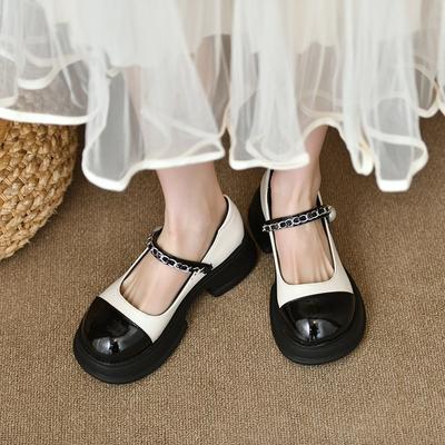 Mary Jane Shoes Female Spring and Fall Flat Single Shoes Thick Bottom Shoes British Style Fashionable and Comfortable