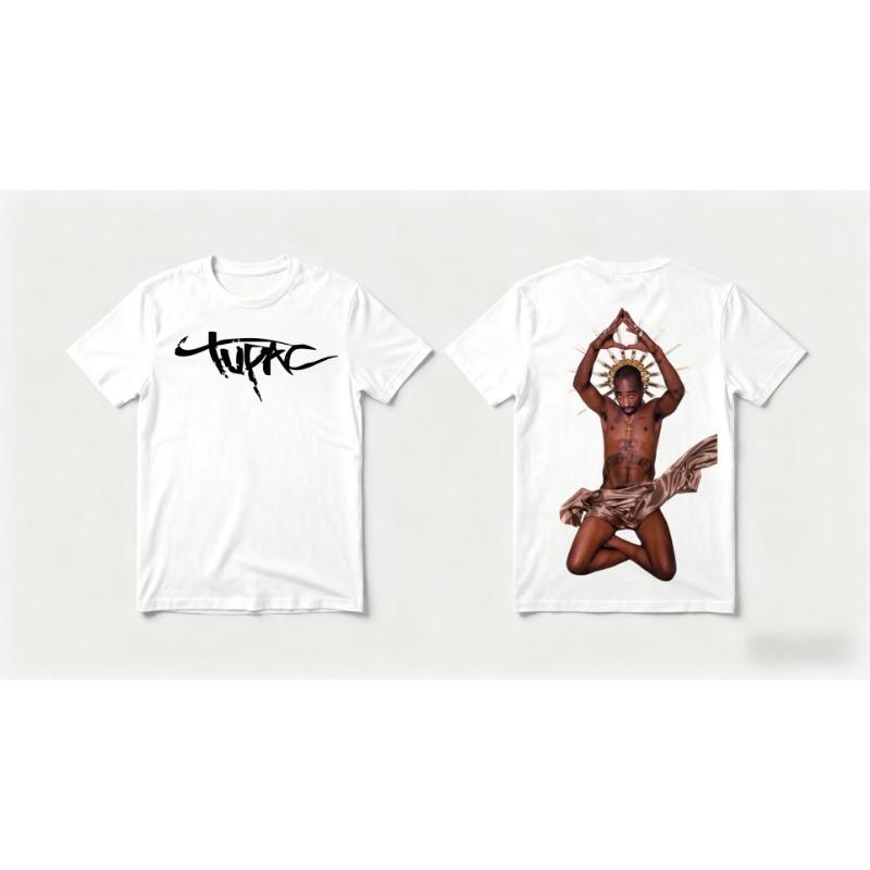 Rapper Tupac 2pac 3D Print Summer Fashion Men's T-shirt Clothing Casual Short Sleeve T-shirt for Hiphop Men Tops GHETTO STAR