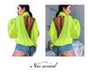 2025 European & American Women's Long Sleeve Backless Knit Top - Sexy High Neck Outerwear