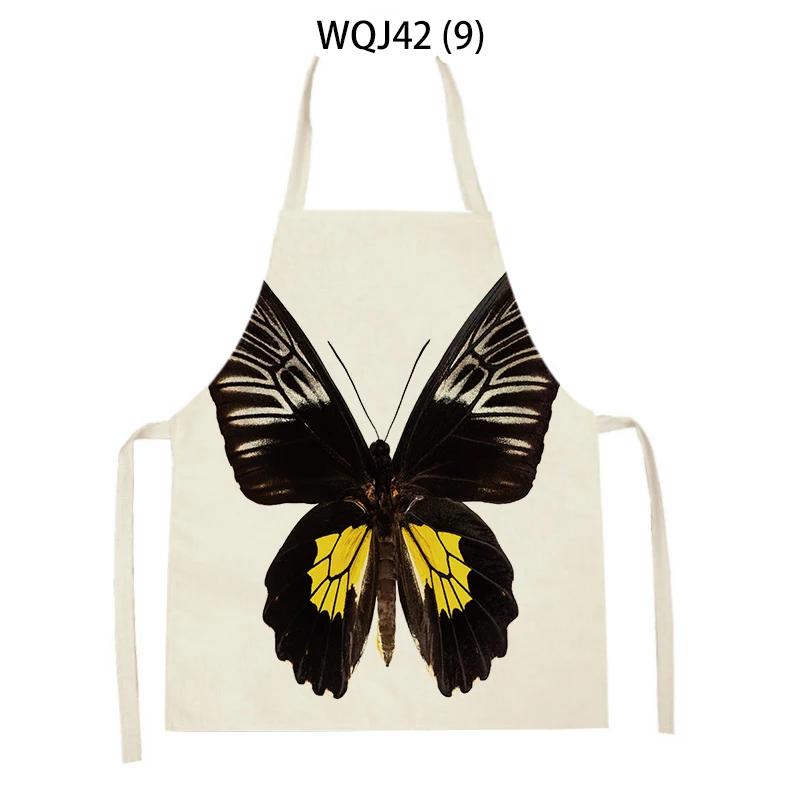 Animal Dog Bear Deer Pattern Kitchen Aprons for Adult Kids Linen Bib Home Cleaning Apron Butterfly Pattern Cooking Baking Aprons