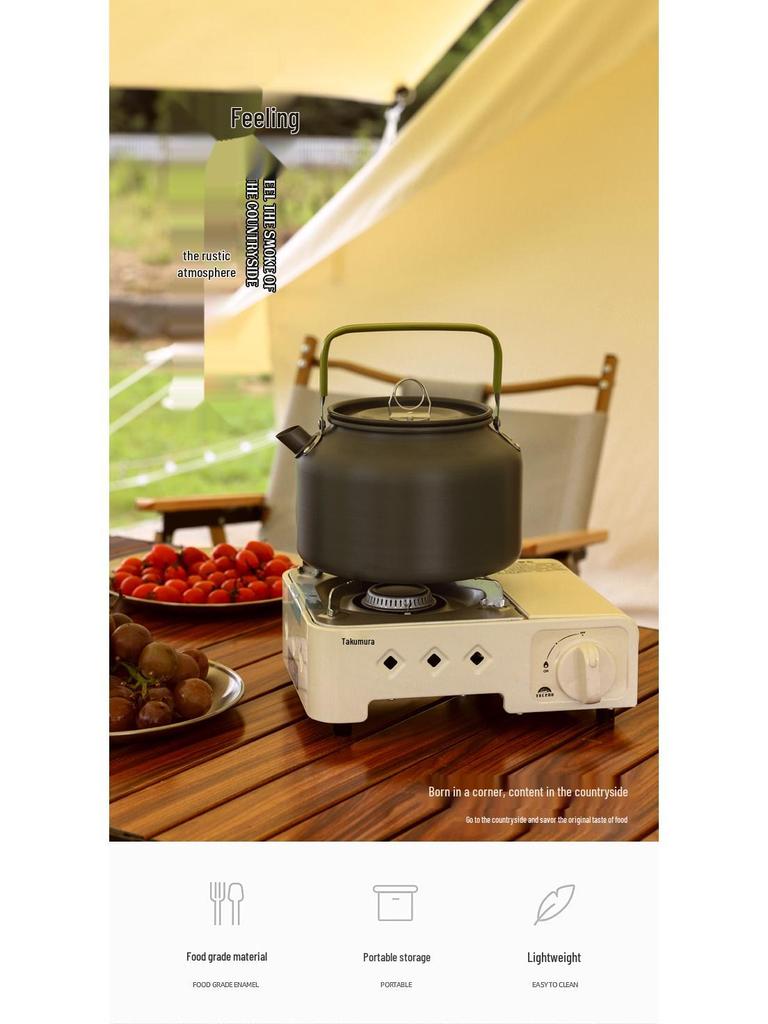 Large Portable Outdoor Camping Coffee & Hot Water Kettle for Mountaineering, Fishing, and Picnics
