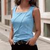 Women's Summer Sexy T-Shirt Square Neck Asymmetric Seam Sleeveless Tank Top Casual Basic Blouse