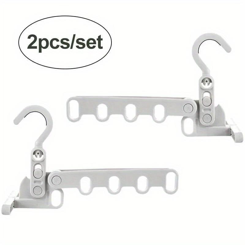 2pcs Portable Foldable Travel Hanger Folding Clothes Drying Rack Travel Hangers Hanging Rack with 5 Holes for Hotel Travel