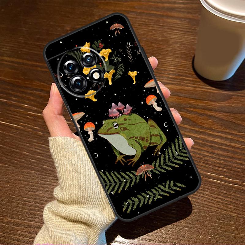 Vintage Retro Frog Mushrooms For OnePlus 15 13 12 11 15R 13R 12R 8T 10T 13T Case For OnePlus Nord 5 CE 2 3 4 Lite N20 N30