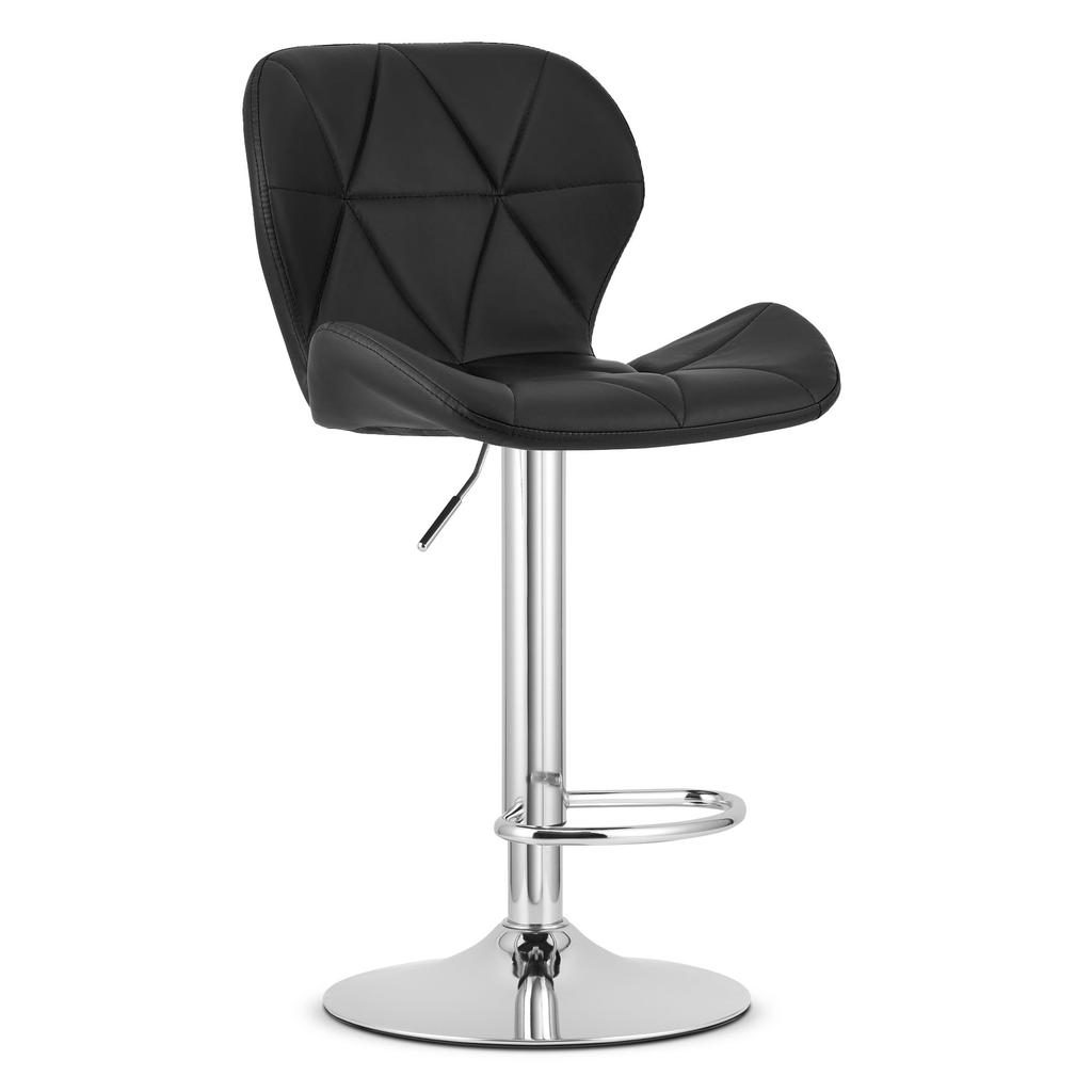 WEST stool - black eco-leather / chrome base x 2