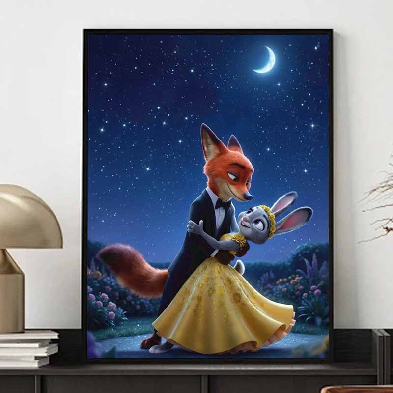 Disney Diamond Painting Judy  Nick Dancing Under The Stars Cartoon Movie Cross Stitch Embroidery Handmade Gift Home Decor