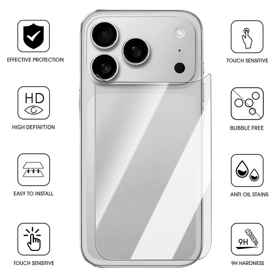 [2+2] 4in1 Front&Back Tempered Glass Screen Protectors for IPhone 17 Air / 17 Pro / 17 Pro Max HD Clear Full Cover Film for IPhone17