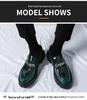 2024 Men's Shiny Patent Leather Loafers with Thick Sole and Height-Boosting Chunky Heel