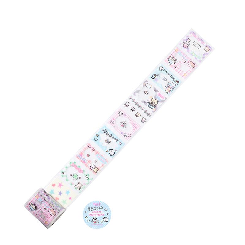 Ins Cute Border Frame Decoration Adhesive Tape PET Die Cutting Tape Handbook DIY Scrapbooking Journal Collage Material Stickers
