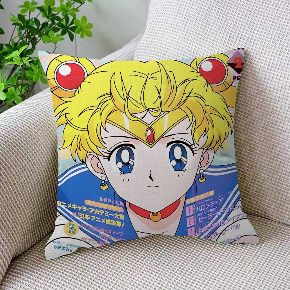 Lovely S-Sailor M-Moon Pillow Gift Home Office Decoration Bedroom Sofa Car Cushion Cover Case 45X45