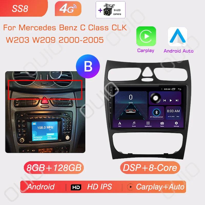 Android 13 Radio For Mercedes Benz C Class CLK W203 W209 2000-2005 Car Stereo Multimedia Player Carplay Auto GPS Navigation 2DIN