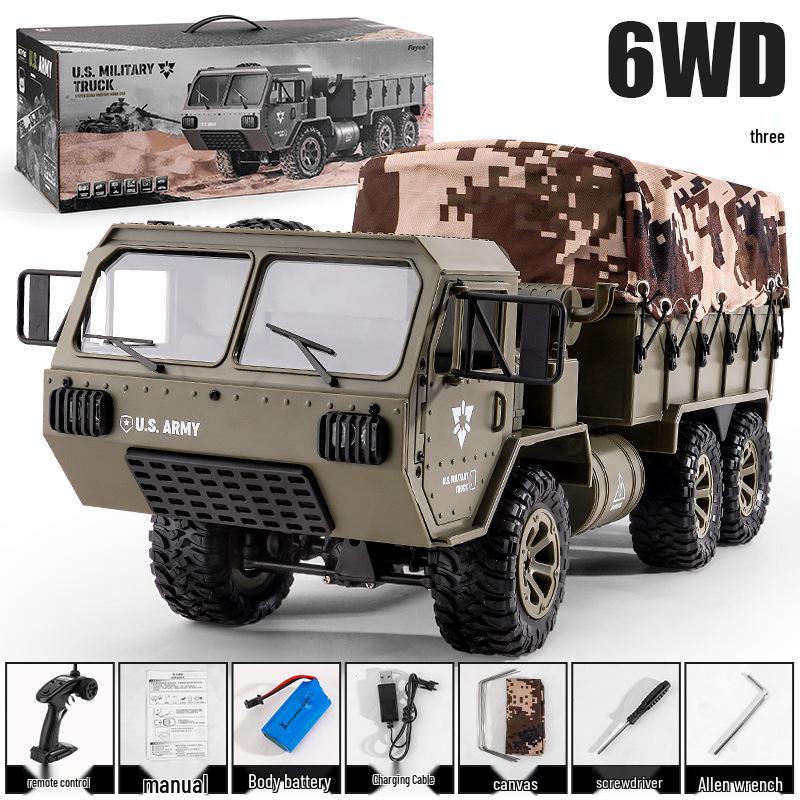 Camion Militar de Transport cu Șase Roți cu Telecomandă 2.4G