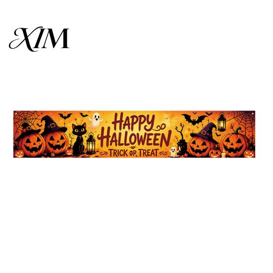 Indoor Wall Hanging Decor Halloween Fence Banner, 118 x 20 Inch Large Yard Sign Banner Flag, Scary Script Killing Game Decorations Party Backdrop
