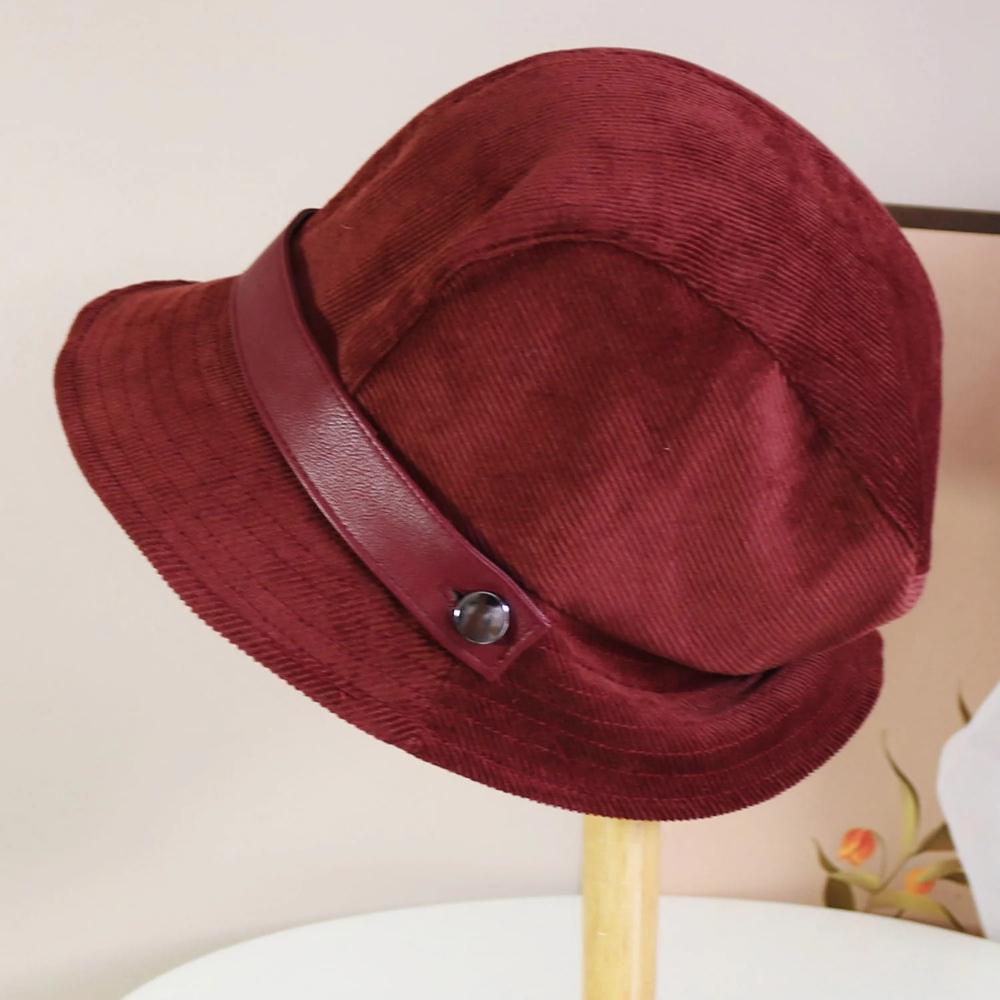 2025 new autumn and winter corduroy fisherman hat for women warm ear protection and face-protecting small versatile casual and f