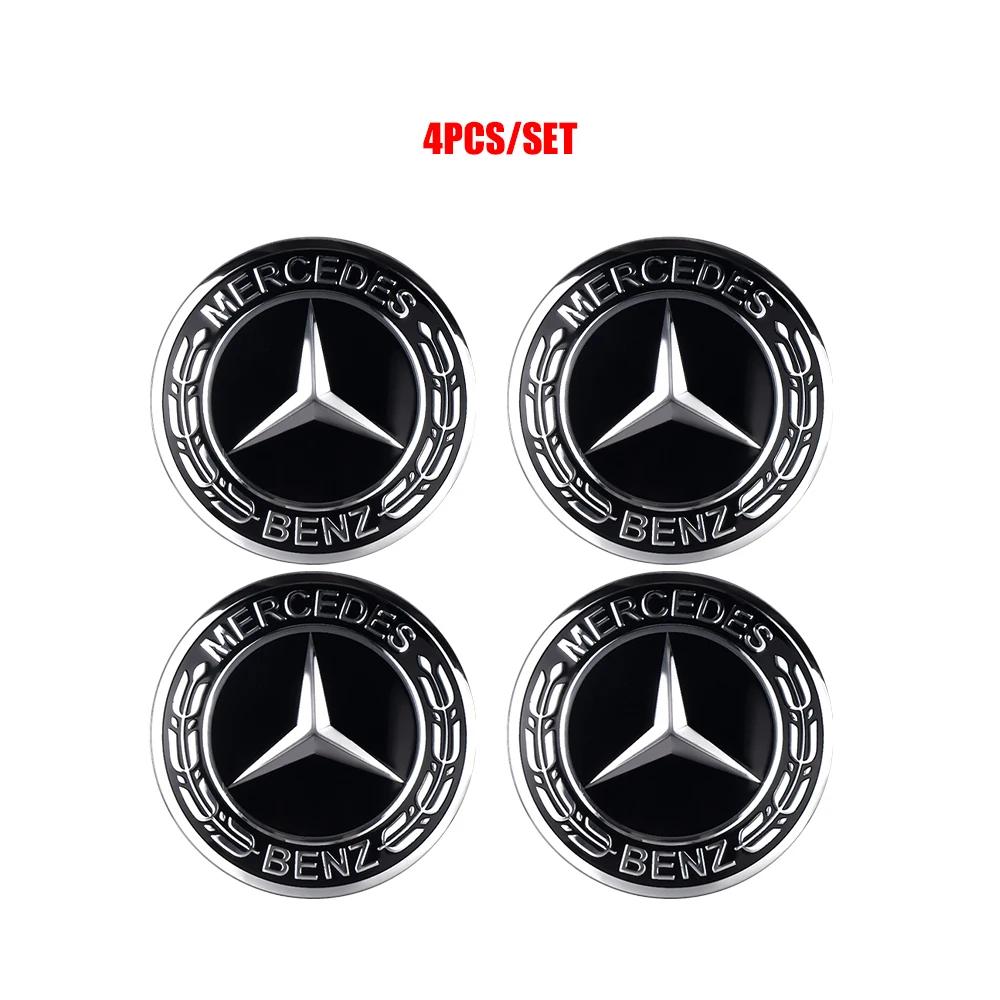 

C200 E200 For Mercedes Benz 4PCS 56/60/65mm Car Tyre Wheel Center Hub Cap Sticker For Mercedes Benz A/B/C/E/S Class GLC GLK CLA 56MM