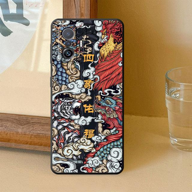 Tpu weiche Luxus-Hülle für Samsung Galaxy S20 S21 S22 Hinweis 20 Ultra 10 Plus 8 9 S23 5g Mode chinesische Tiger Drache Abdeckung