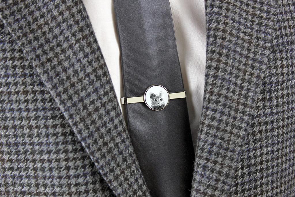 Chartreux - Cat Tie Clip, Personalized Tie Clip, Unique Gift for Men from Art-Dog Brand