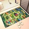 Dinosaur Park Volcano Rug – Non-Slip, Absorbent & Machine-Washable Dino Print Mat for Bathroom, Living Room or Outdoor Use