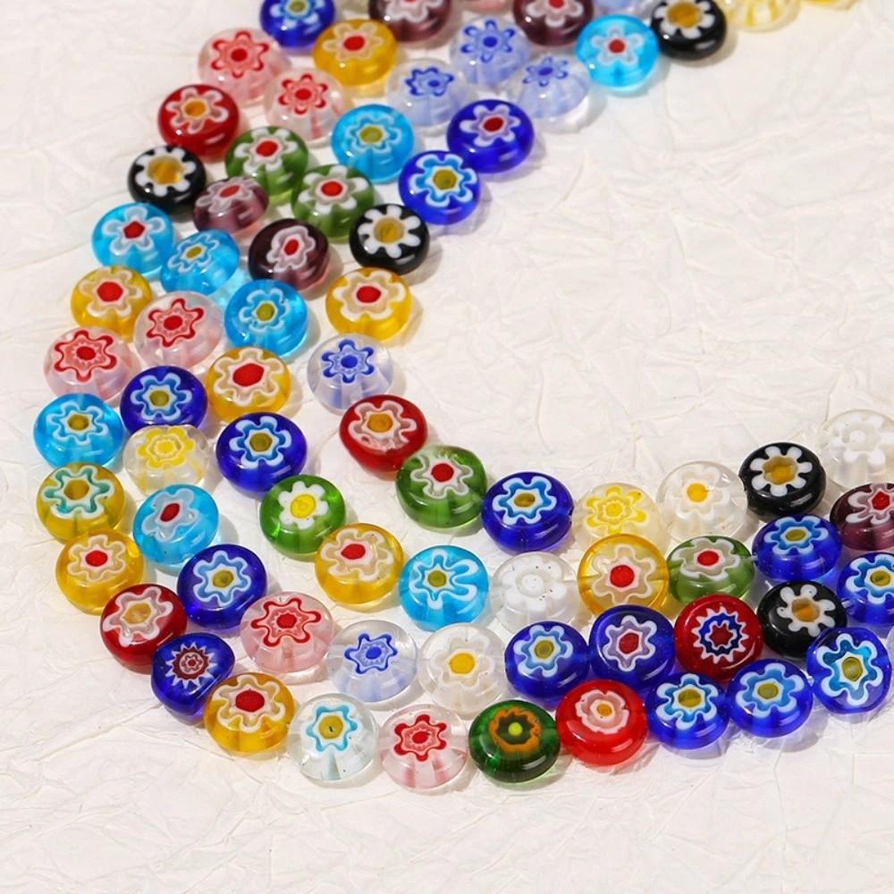 Round Flat Millefiori Lampwork Glass Beads 4/6/8mm Scattered Beads Jewelry Bracelet Making