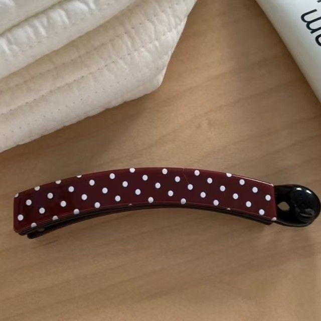 Polka Dot Banana Clip High Ponytail Vertical Hair Clip Elegant Back Head Hair Claw Women Daily Hair Accessories