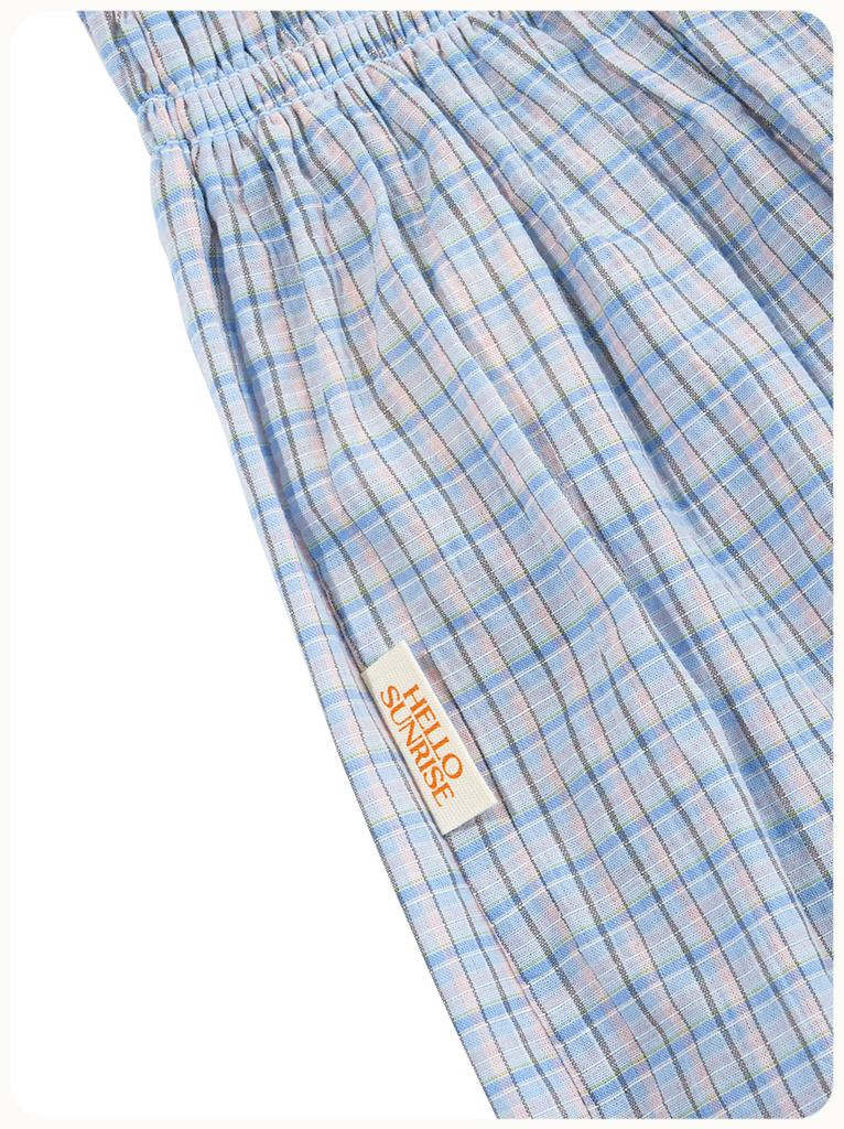 Hello Sunrise Hs Two Poket Mini Dress_Blue Check