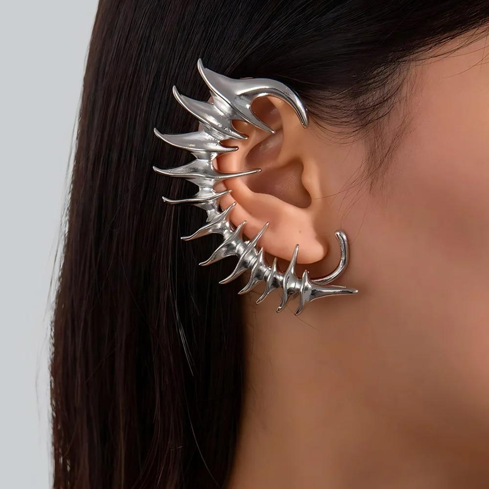 Punk Devil Claw Cosplay Teenagers Ear Clips No Ear Holes Gothic Women Earrings Hip Hop Ear Cuffs Studs Halloween Party Jewelry