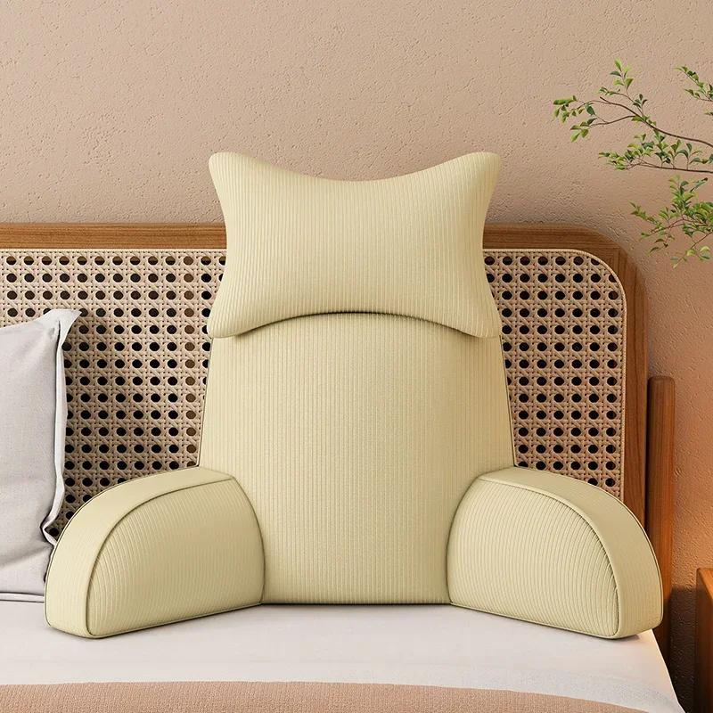 Adult Reading Pillow Husband Pillow Dark Grey Backrest with Arms Ultra-Comfy Removable Microplush Cover & Detachable Neck Roll