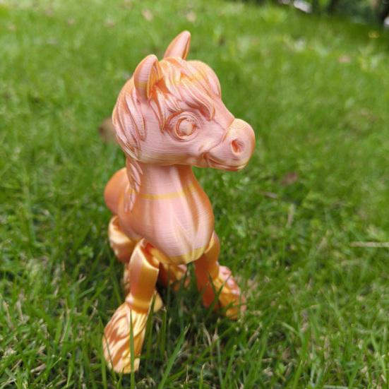 3D Printed Horse Figurine Movable Joints Pony Statue Stress Relief Fidget Toy Educational Animal Model Desktop Decoration Ornament