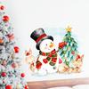 Purple Merry Christmas Snowman Wall & Door Sticker - Festive Decoration for Bedroom & Living Room