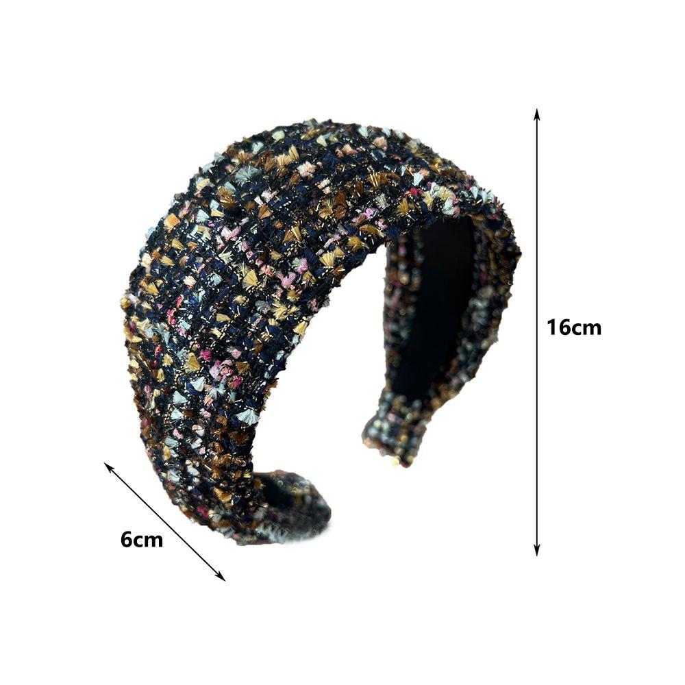 Handmade Craftsmanship Hair Hoop Tweed Fabric Wide Headband Elegant Anti-Slip Headband Daily Use