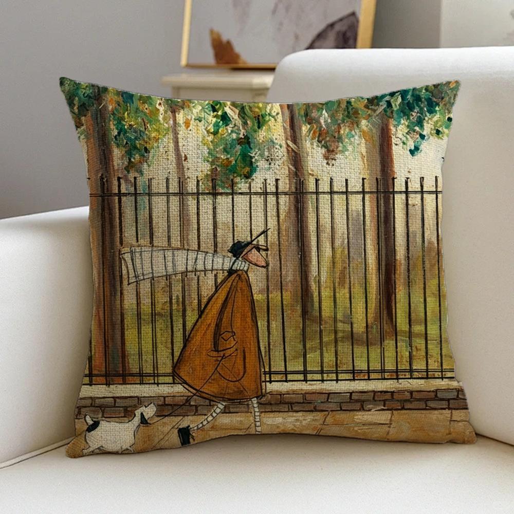 Copricuscino d'Arte P-Sam Toft Set Federe in Lino Naturale, Decorazione All-In-One per Divano, Camera da Letto e Sedia