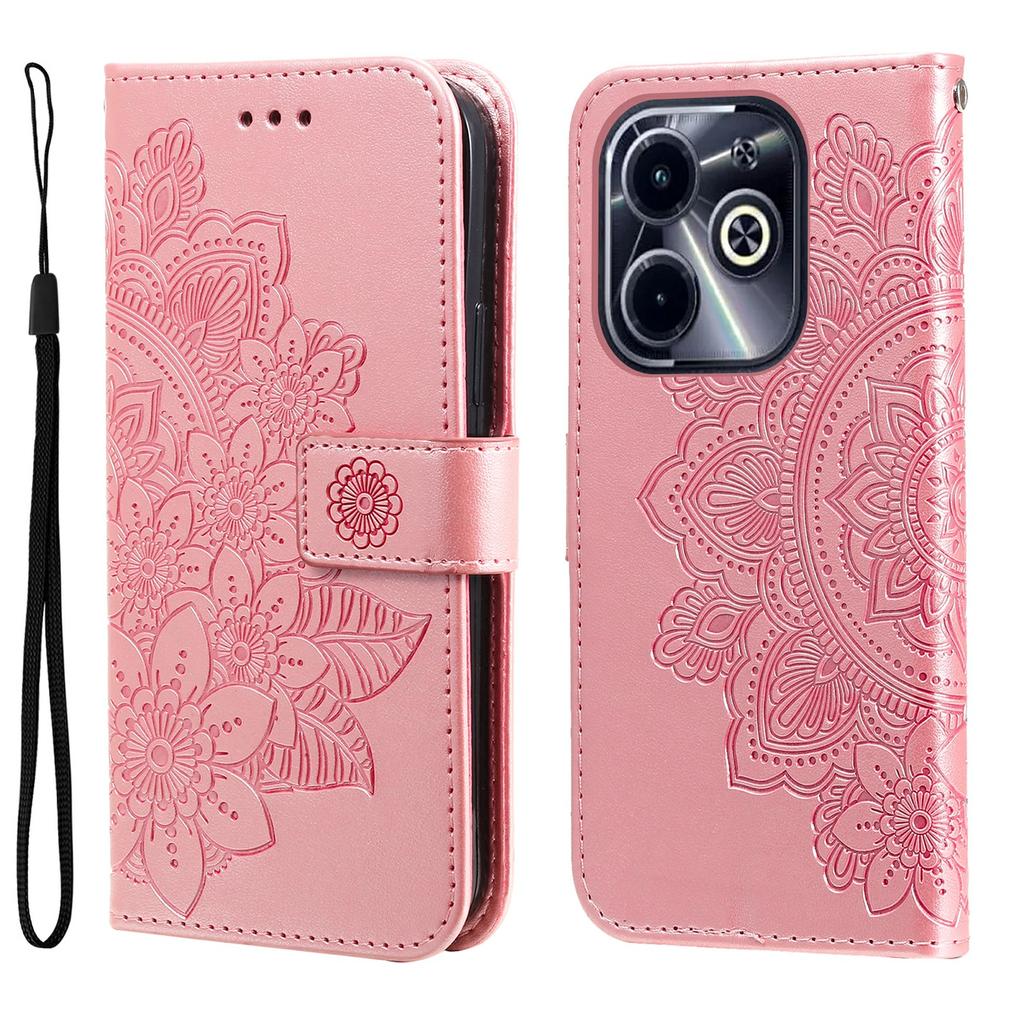 Leather Case for Infinix Smart 8 Plus/Smart 8 Pro 4G/Smart 8 4G/Hot 40i/TECNO Spark 20/Spark Go 2024 4G Flower Phone Cover