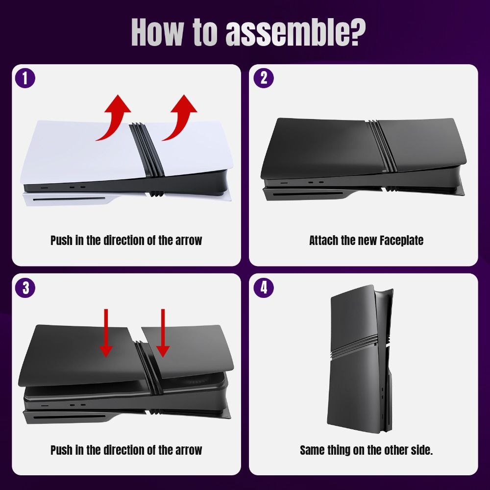 Replacement Plates Anti-scratch Faceplate for PS5 Pro Disc Edition For PlayStation 5 Pro