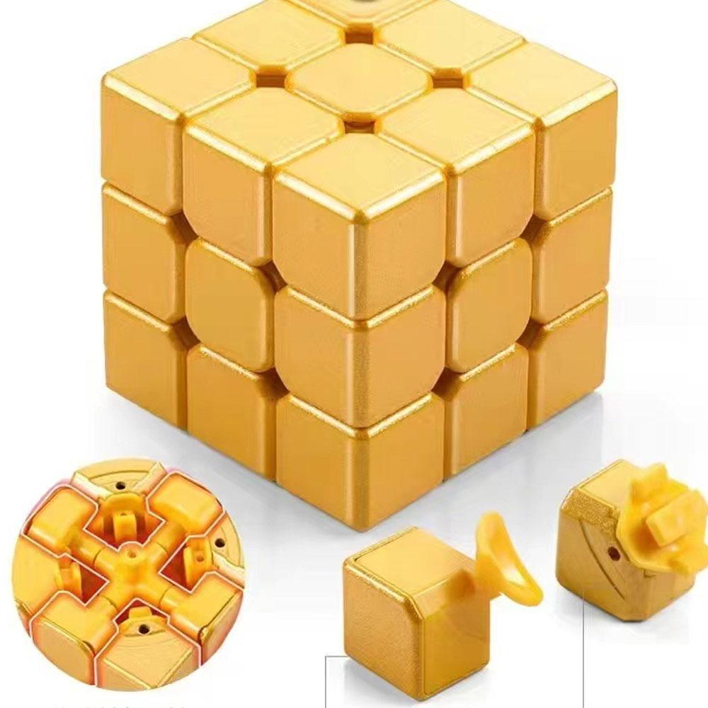 Metal Fast Classic Hungarian Magic Cube 333 3 x 3 Puzle 3D Shiny 3*3*3 Hra Dítě 8 let Muž Jedna barva Černá Červená Žlutá Stříbrná