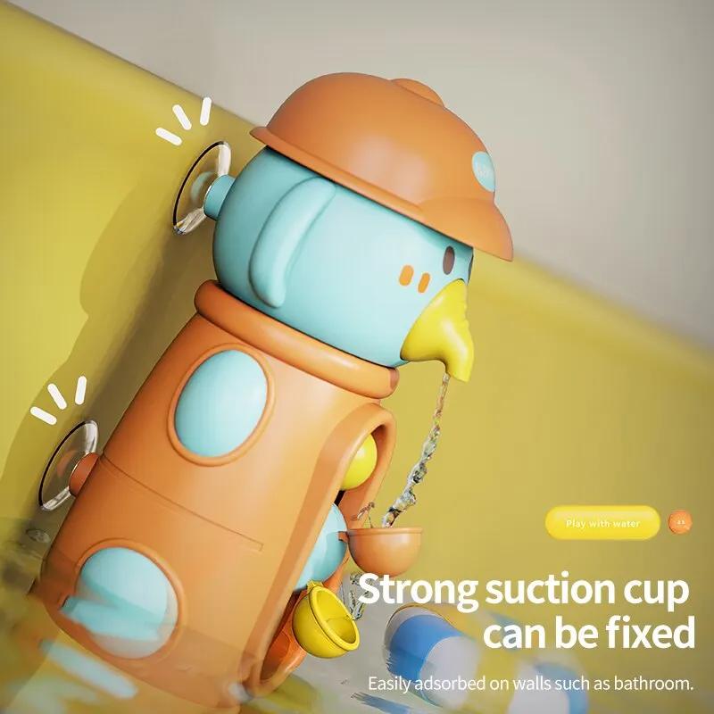 Badezimmer Badewanne Spielzeug für Kleinkinder Ente Drehbar Wasserrad Badezimmer Starke Saugnäpfe Wasserschöpfer Lustiges Badezimmer Spielzeug Kinder Geschenke