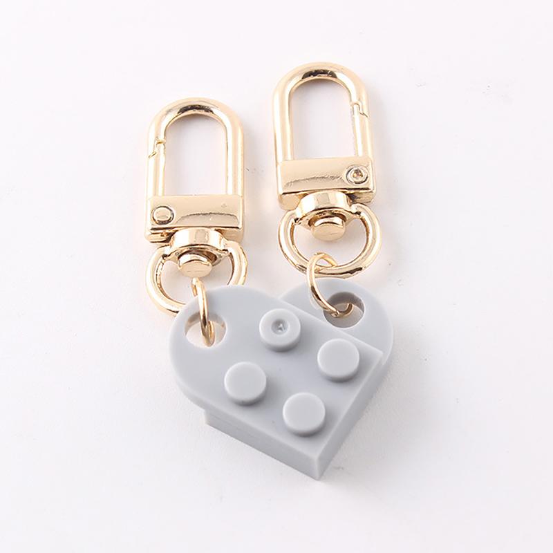 

2Pcs Love Heart Brick Keychain For Couples Friendship Women Men Jewelry Gift