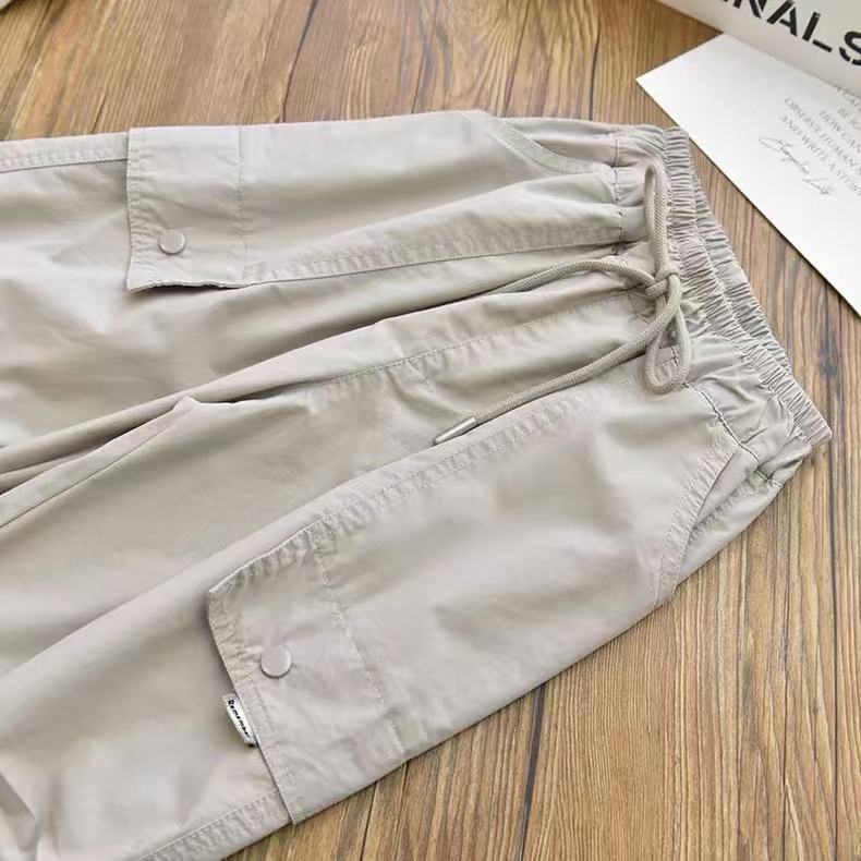 Summer Spring Clothes Kids Cargo Joggers Elastic Ankle Pants Casual Trousers Light Breathable Pants