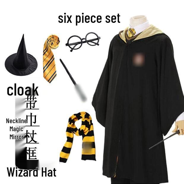 Harry Potter Wizard Robe Cosplay Costume for Kids & Adults - Magic Cloak Cape for Halloween