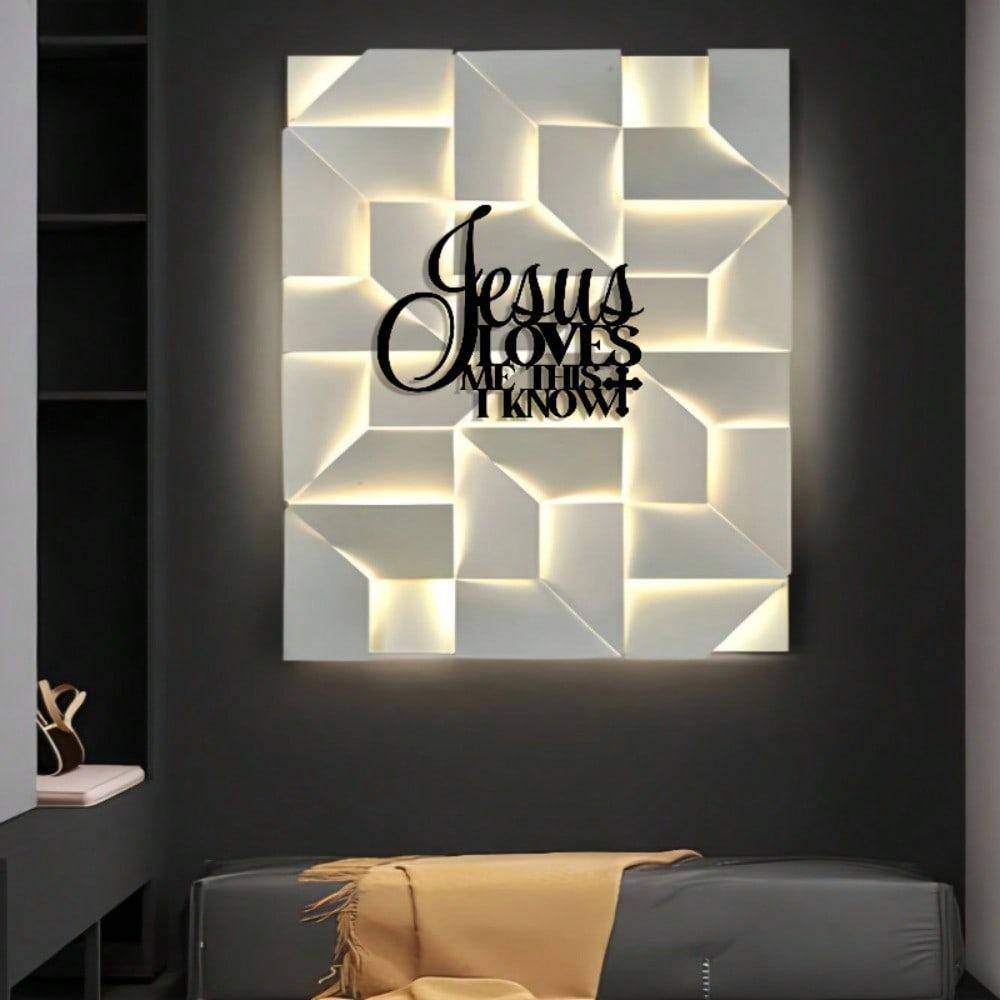 Jesus Loves Me Metal Wall Art Halloween Decor Elegant Home Office Farmhouse Gift