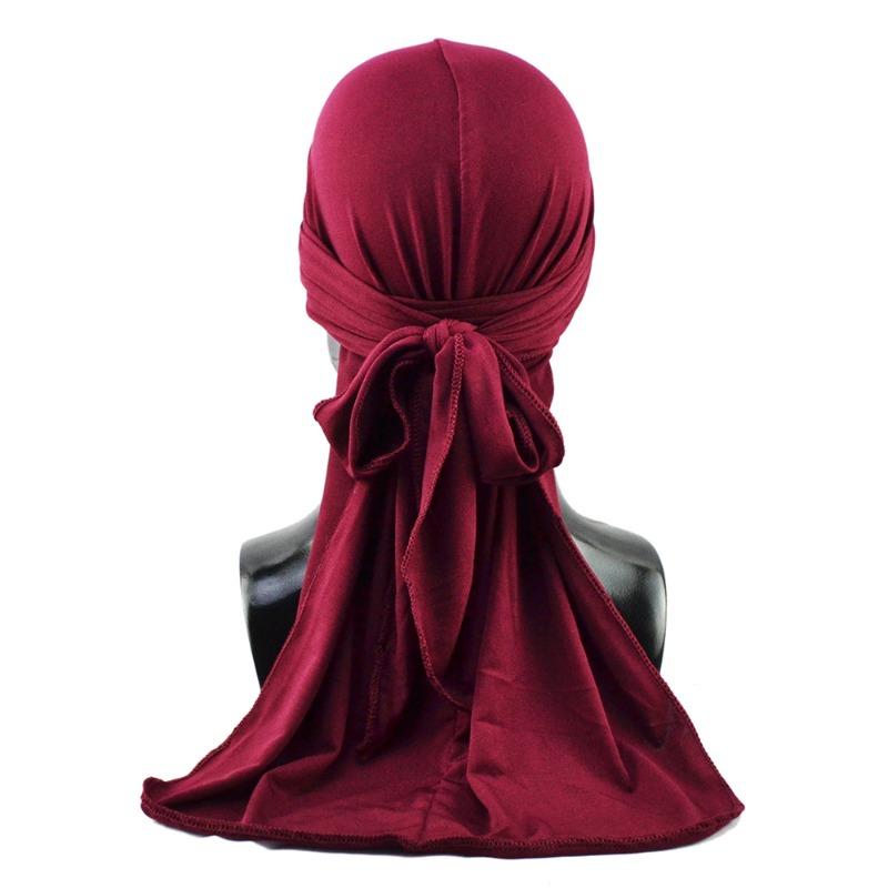 Men's Distressed Street Pirate Style Durag Head Wrap,Breathable Casual Streetwear Bandana with Double Long Tail Strap Pirate Hat