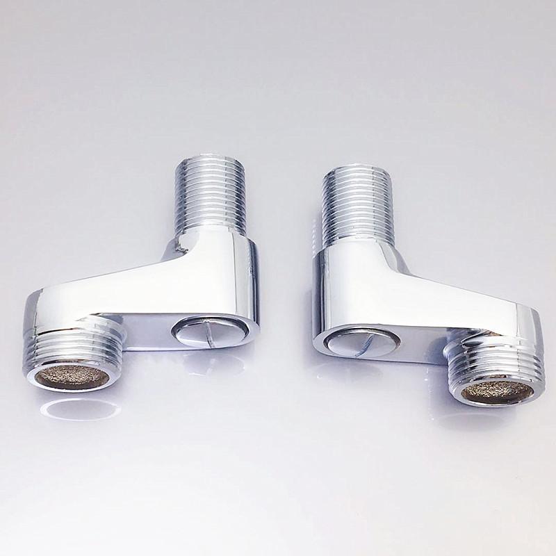 2PCS Shower Faucet Adjustable Adapter Solid Brass Wall Mounted Width Replacement Angle Valve Bathroom Accessories
