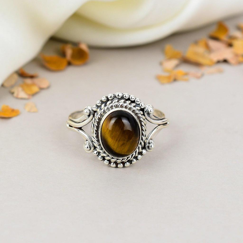 Tigrisszem 925 Sterling Ezüst Barna Drágakő Kézzel Készített Ékszer Nőknek